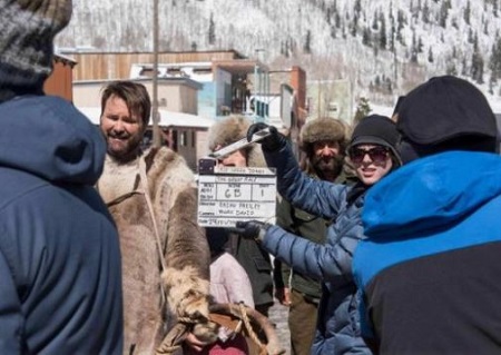 Film Connection graduate Rachel Svatos (with clapper) has worked on dozens of productions