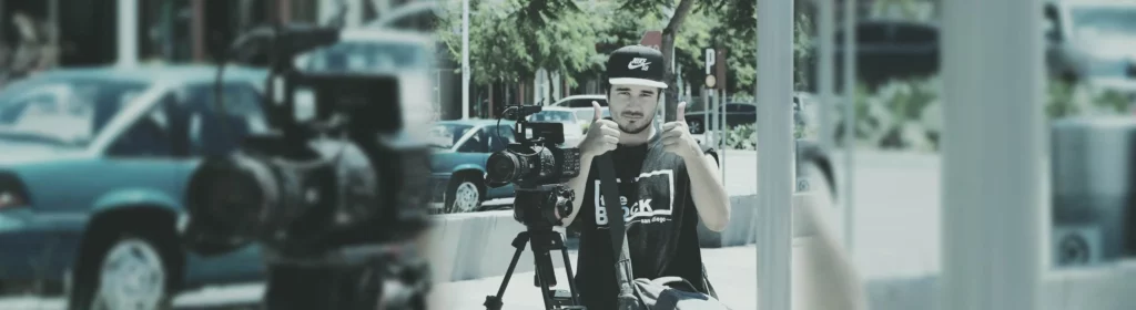 Film Connection student Steven Deleonardis working on a film set