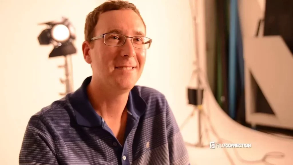 Film Connection Mentor Evan Astrowsky talking at a video shoot