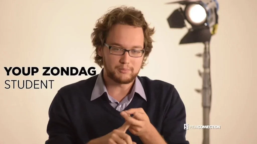 Film Connection Student Youp Zondag on film set